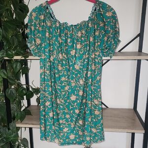 NWT Floral Green Blouse
